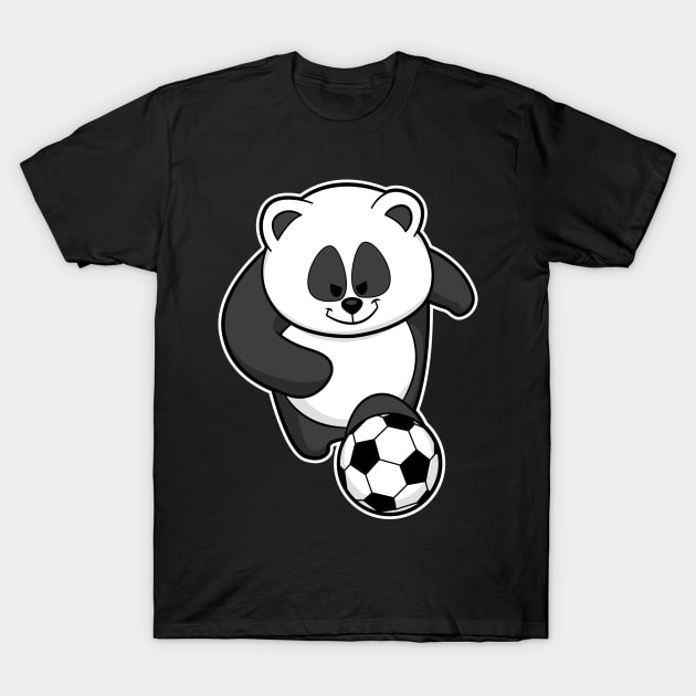 Panda as Soccer player at Soccer T-Shirt by Markus Schnabel